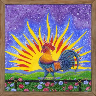 Good Morning Rooster, a painting by Joy Fisher Hein