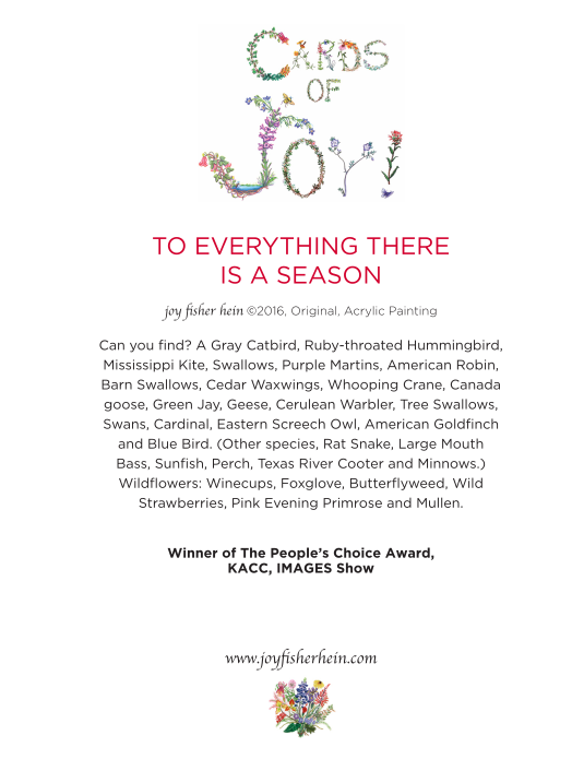 Greeting Card Description - To Everything There Is A Season